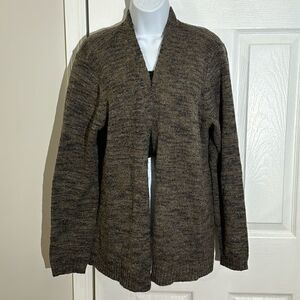 J Jill‎ Open Knit Cardigan Brown Multicolor Cotten sweater size L